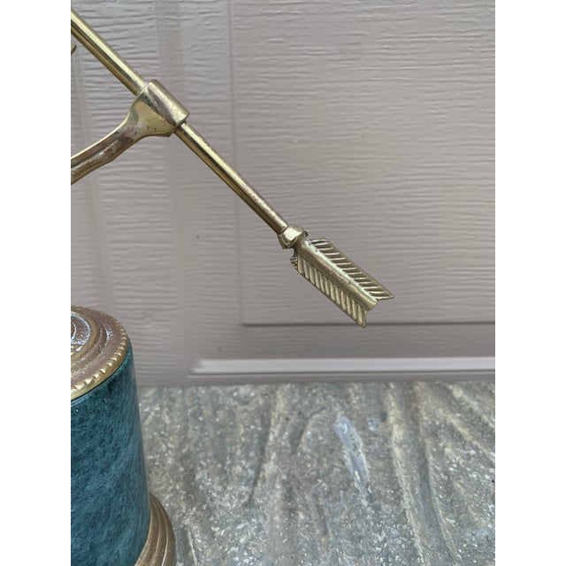 Late 20th Century Vintage Neoclassical Brass Armillary Sundial on Green Marble Base For Sale - Image 5 of 10