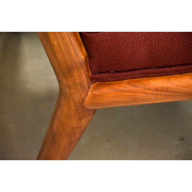 Maroon 1950s Robsjohn Gibbings for Widdicomb Lounge Chairs - A Pair For Sale - Image 8 of 10
