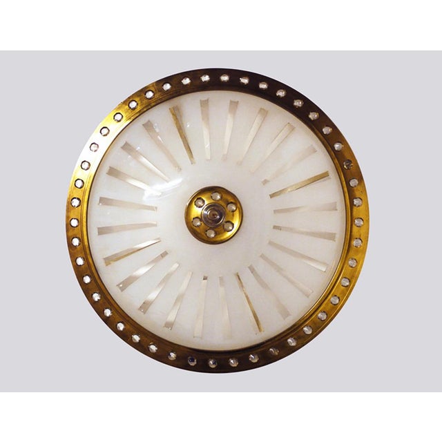 Metal Italian Starburst Flush Mount attributed to Arredoluce, 1950s For Sale - Image 7 of 7