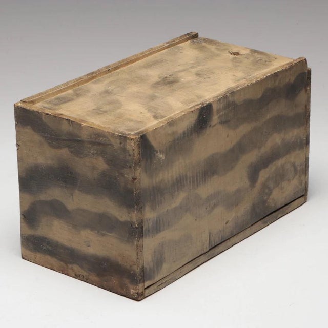 Antique 19th Century American Primitive Folk Art Paint Decorated Wood Candle Box With Smoke Pattern Design For Sale - Image 9 of 9