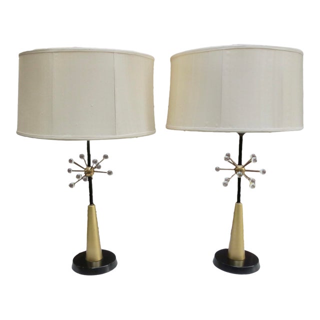Matching pair of Sputnik Lamps by Laurel Lamp, ( unmarked, felt covered bases.). Late 20th-century Sputnik revival style....