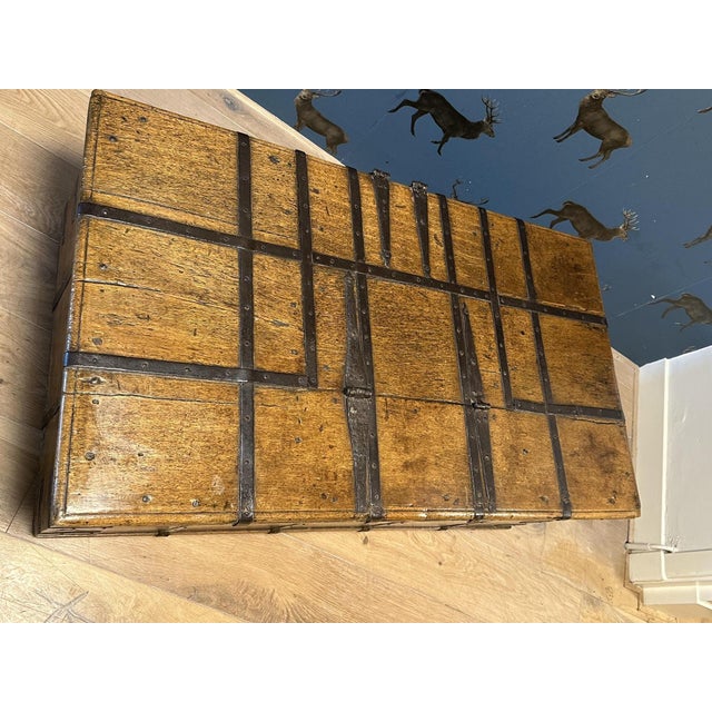 Antique Weathered Teak Chest, 1840 For Sale - Image 6 of 12