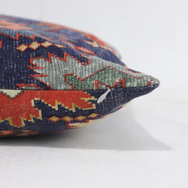 Textile Vintage Colorful Geometric Pattern Pillow For Sale - Image 7 of 9