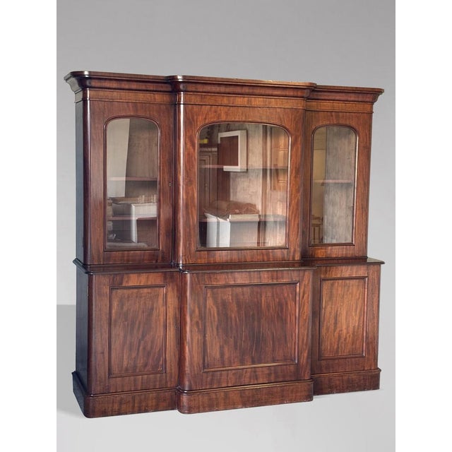 Antique Victorian Mahogany Three-Door Bookcase, 1880 For Sale - Image 9 of 10