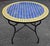 Metal 40" Handcrafted Cobalt Blue and Yellow Moroccan Mosaic Table For Sale - Image 7 of 7