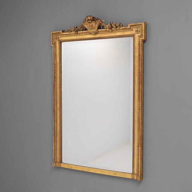 Gold Antique Gilded Overmantel Mirror, 1890 For Sale - Image 8 of 8