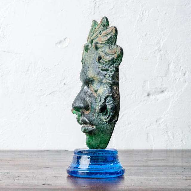 Mitchell Gaudet Art Glass Head For Sale - Image 4 of 7