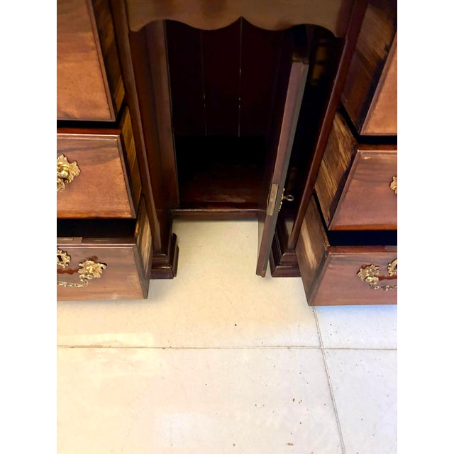 Antique George III Mahogany Kneehole Desk, 1780s For Sale - Image 13 of 15