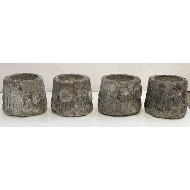 Faux Bois Planter Urns or Garden Pots in Shape of Tree Trunk - Four Available For Sale In Austin - Image 6 of 11