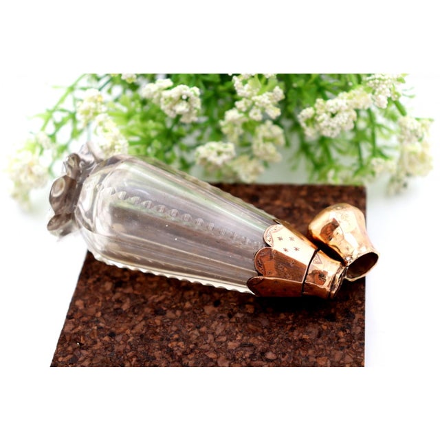 Perfume Bottle, Made of Glass and 15k Gold For Sale - Image 4 of 6