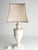 Neoclassical White Florentine Alabaster Table Lamp with Leaf Relief, Italy For Sale - Image 5 of 18