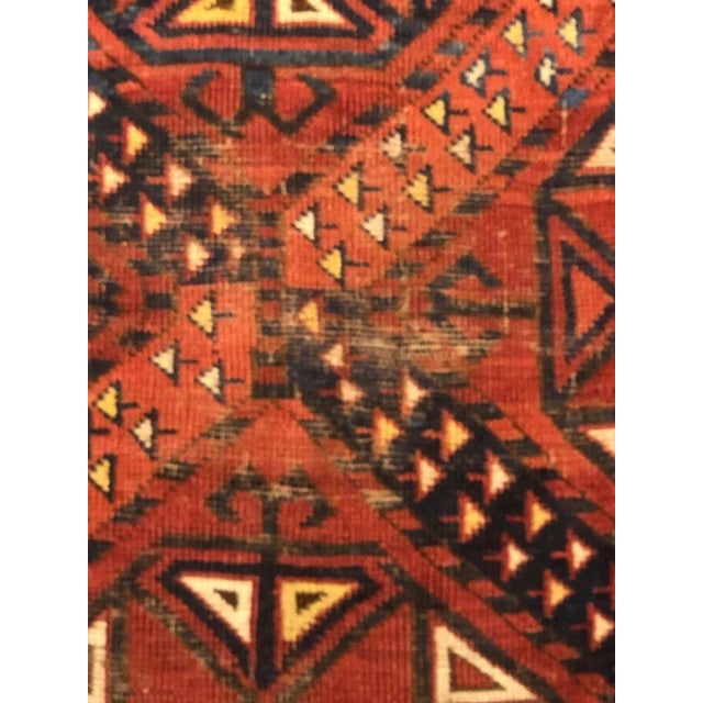Red Blue White Geometric Rug, 1870s For Sale - Image 11 of 18