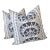Thibaut “Cairo” in Blue Plush Down-Filled Complete 20" Pillow - A Pair For Sale
