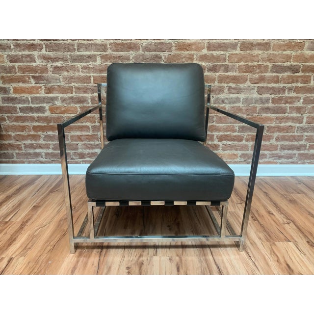 2020s Metropolitan Home Leather Chair For Sale - Image 5 of 5