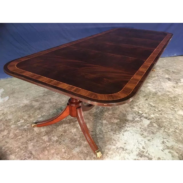 Not Yet Made - Made To Order Leighton Hall Made-To-Order Multi-Banded Mahogany Dining Table For Sale - Image 5 of 9