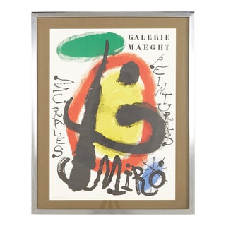 Joan Miro Mid Century Art Poster 2 For Sale