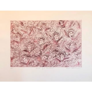 Ann Chernow, Hand Colored Etching Vintage Hollywood Legends Etching with Watercolor Painting, 1994 For Sale