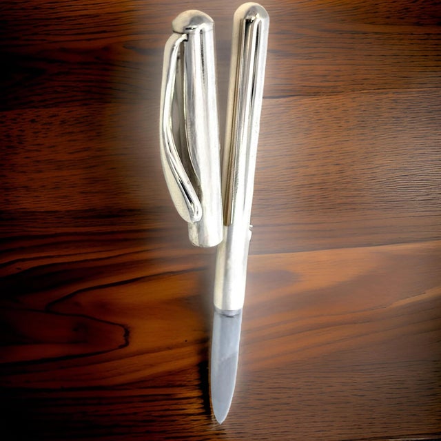 Tiffany & Co Estate Designed by Elsa Perreti Ballpoint Pen 5" Sterling Silver For Sale In New York - Image 6 of 13