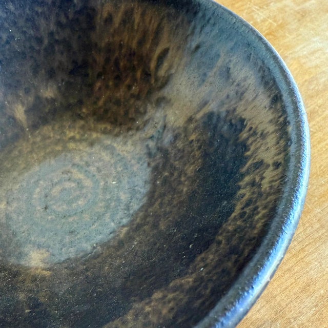 Late 20th Century Japanese Style Handthrown Stoneware Ceramic Bowl, Signed by Artist For Sale - Image 5 of 9