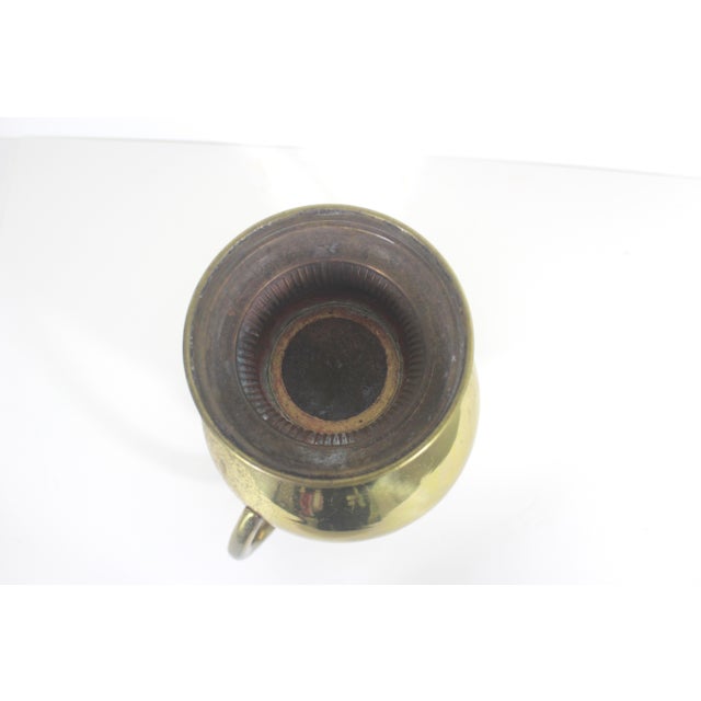 Vintage Brass Vase With Handles For Sale - Image 10 of 11