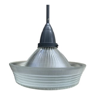 Vintage 1930s Holophane Sombrero Shade With Fixture For Sale
