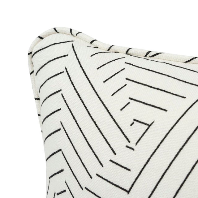 Abstract Schumacher X Miles Redd Deconstructed Stripe 22" Pillow in Black & White For Sale - Image 3 of 5