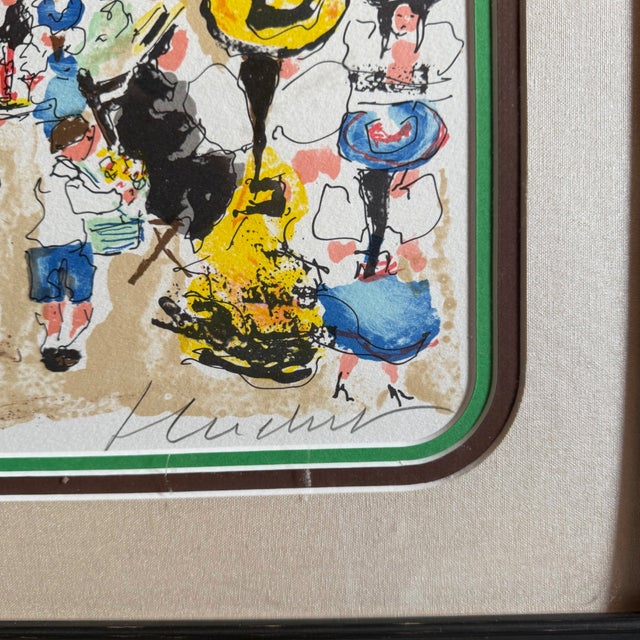 Signed & Numbered Limited Edition (31of 50) "Paris, La Place Du Tertre" a Montmartre II by French Artist Urbain Huchet (1930-2014) For Sale - Image 4 of 9