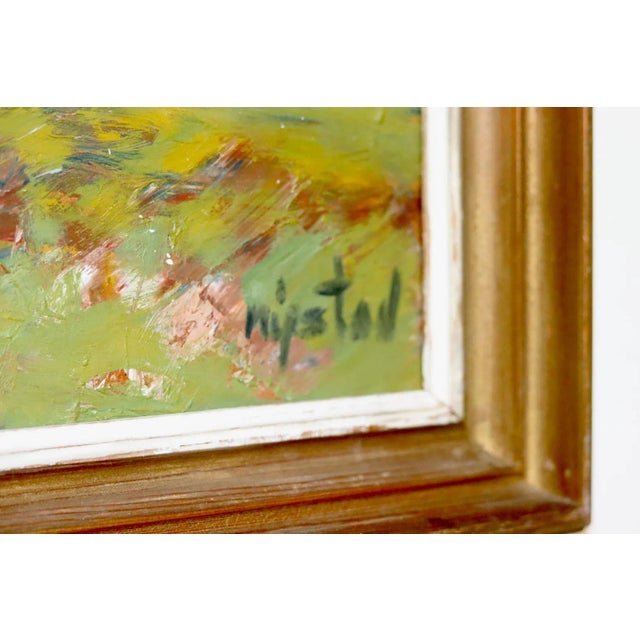 Mid-Century Modern Nystad, Realistic Landscape, 1950s, Oil, Framed For Sale - Image 3 of 11