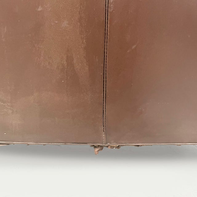 Italian Art Deco Brown Leather 2-Seater Sofa from Saracchi, 1930s For Sale - Image 15 of 18
