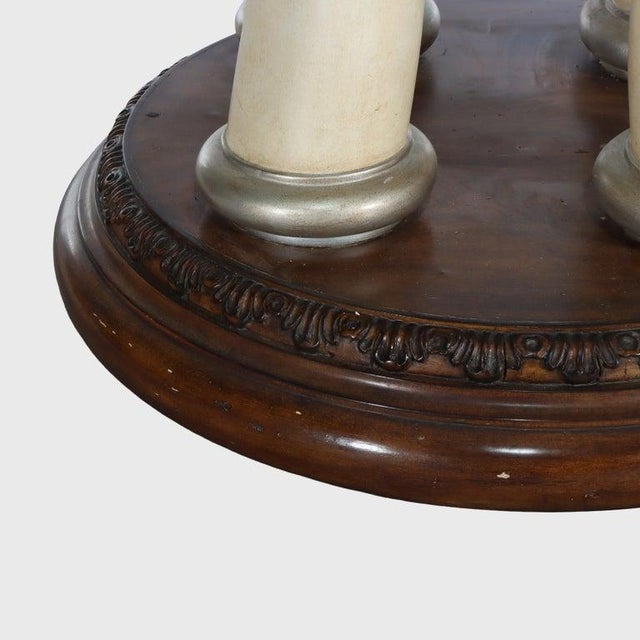 Mid 20th Century Exotic Vintage Carved Faux Elephant Tusk Glass Top Dining Table 20thC For Sale - Image 5 of 13
