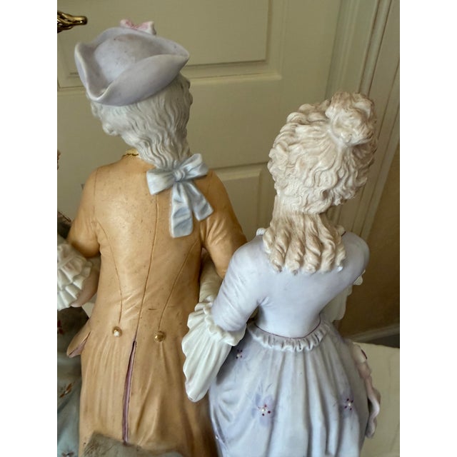 Meissen Porcelain Antique Meissen Porcelain Figural Group – 19th Century – Crossed Swords Marked – 15” Tall For Sale - Image 4 of 8