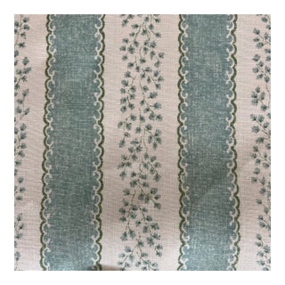 Alice Sergeant Andalus Pale Green Linen Strip Fabric-6 Yards For Sale