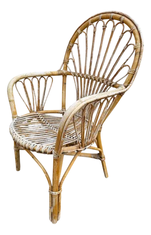 Mid-Century Dutch Rattan Armchair, 1960s