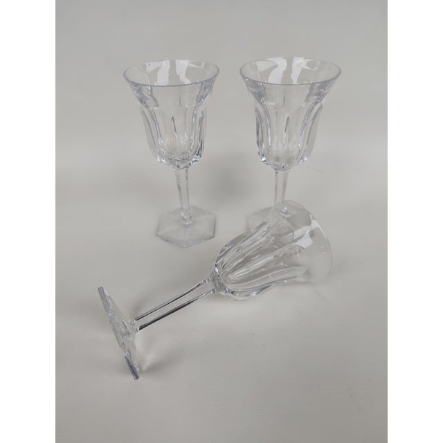 Baccarat Baccarat Crystal Glasses with Malmaison Pattern, 1960s, Set of 3 For Sale - Image 4 of 7