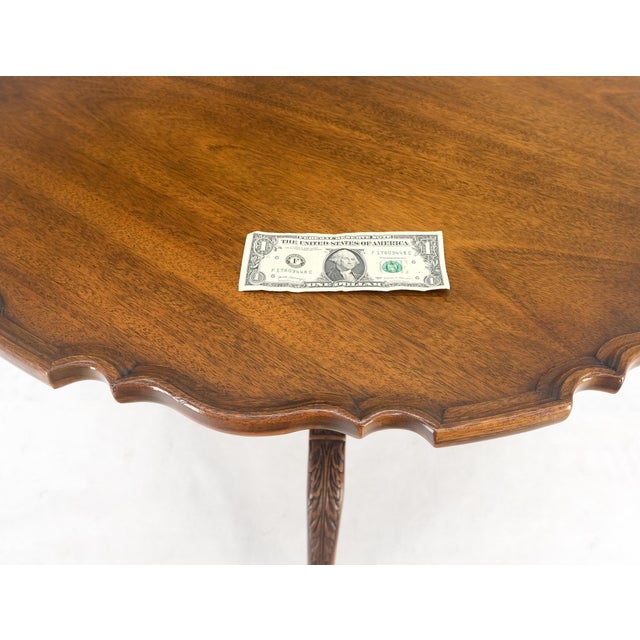 Mid-Century Modern Baker Pie Crust Tilt Top Carved Mahogany Ball & Claw Breakfast Table MINT For Sale - Image 3 of 11