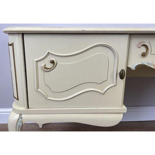 Sideboard Vintage French Shabby Chic Louis Style Carved Storage Cabinet Lot 4835 For Sale - Image 6 of 15