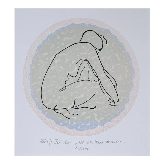 1988 Expressionist Female Nude Lithograph For Sale