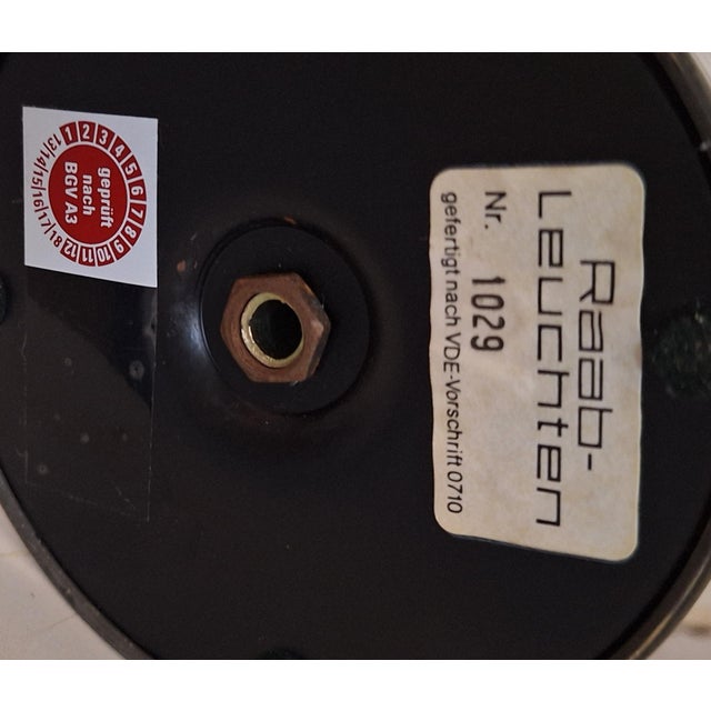 Wood Rustic German Table Lamp with Metal and Oak Base and Beige Fabric Shade from Raab-Leuchten, 1970s For Sale - Image 7 of 8