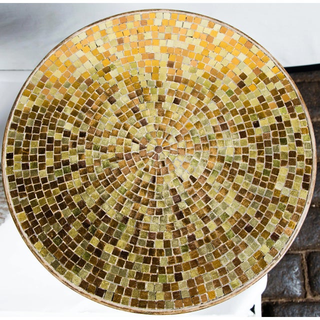 Ceramic Mosaic Tile Top Tassel Tables - a Pair For Sale - Image 4 of 11
