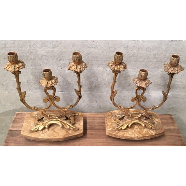 Pair of French Louis XVI Style '19th Century' Three Scroll Arm Candelabras For Sale - Image 18 of 18