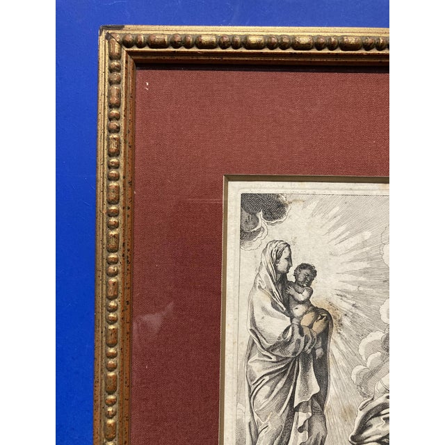 Christoph Weigel l'Ancien (1654-1725) Apparition of the Virgin and Child to Saint Luke Engraving and Etching Signed in the...