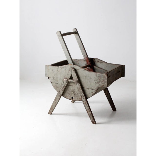 Gray Antique Rocking Laundry Wash Tub For Sale - Image 8 of 13
