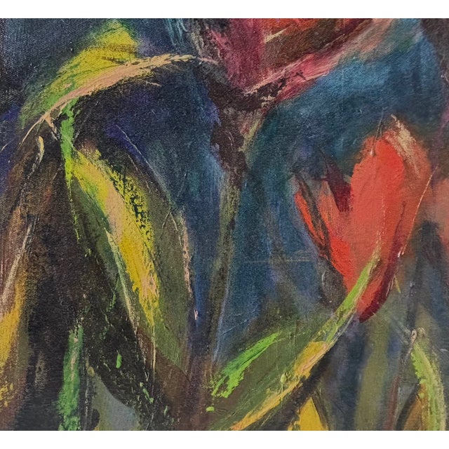 This painting is a framed "Thank You" from the artist to a dear friend Wendy, which is written on the back of the canvas...