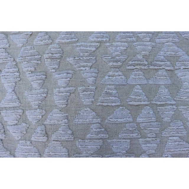 Sky Blue Abstract Modern Area Rug Hand Knotted Wool by Keivan Woven Arts, 4'8 X 6'9 For Sale - Image 8 of 13