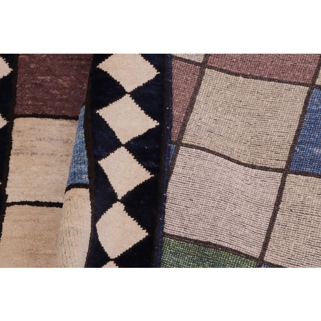 Beige Modern Gabbeh Beige/Black Wool Rug - 4'0'' X 5'4'' For Sale - Image 8 of 10
