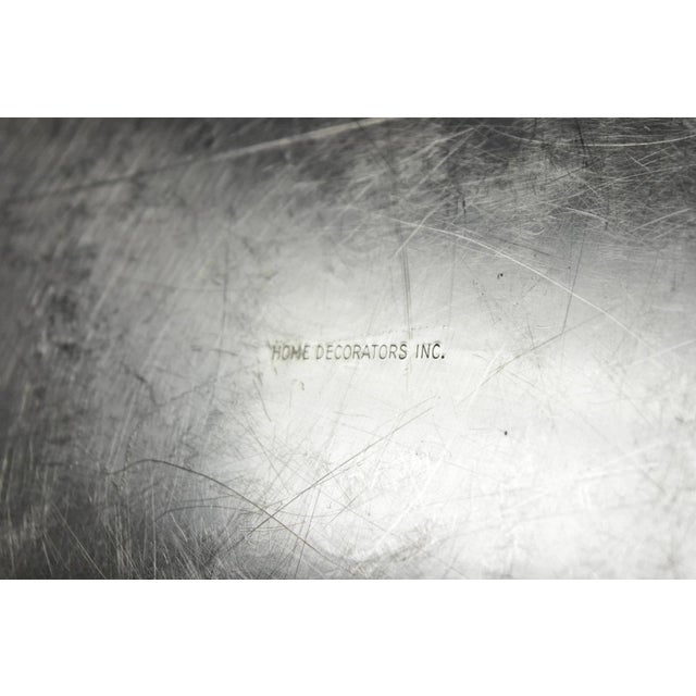 Vintage Victorian Style Round Silver Plated 15" Bar Serving Platter Tray For Sale - Image 9 of 11