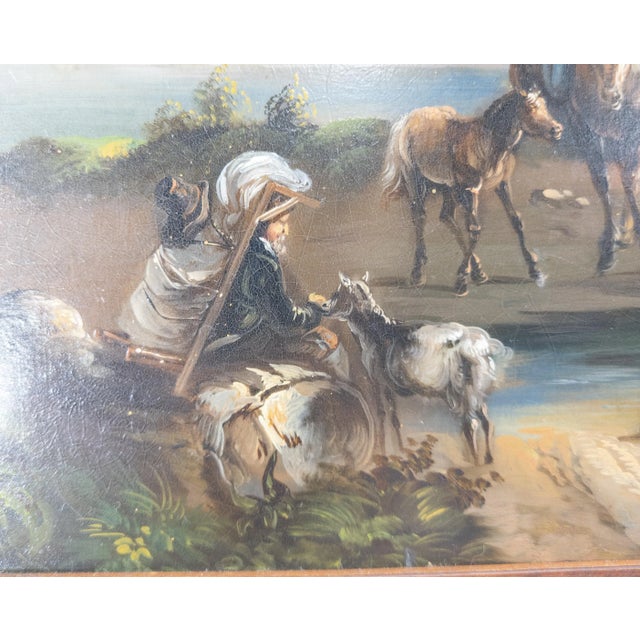 19th Century Continental European Alpine Scene Oil Painting on Tin For Sale - Image 5 of 12