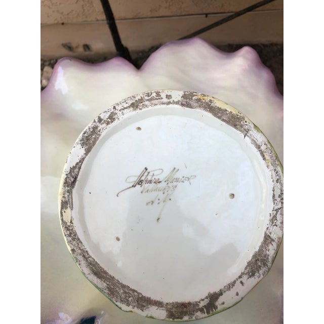 Ceramic Circa 1890 Large Majolica Pansy Cache Pot Delphin Massier For Sale - Image 7 of 8