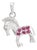 Vintage Style 925 Silver Horse Pendant With Ruby and Diamonds - Carat and her For Sale
