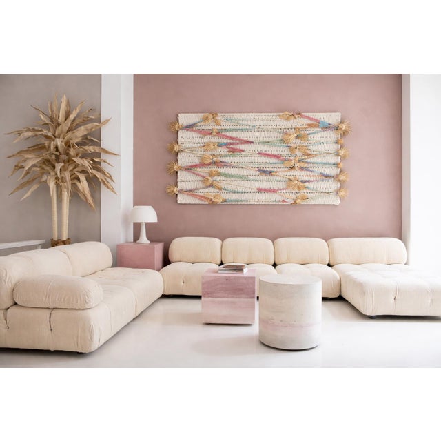 Contemporary Massive 6ft 1980s Woven Fiber Art Wall Hanging For Sale - Image 3 of 9